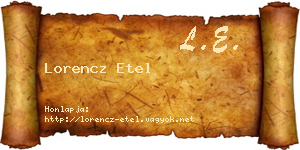 Lorencz Etel névjegykártya